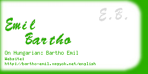 emil bartho business card